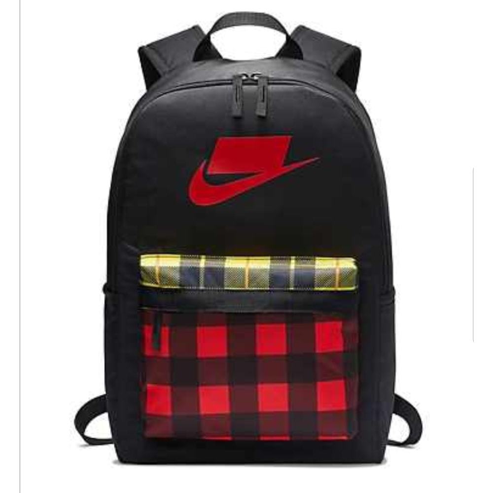 Nike Heritage Red Yellow  Plaid Bookbag